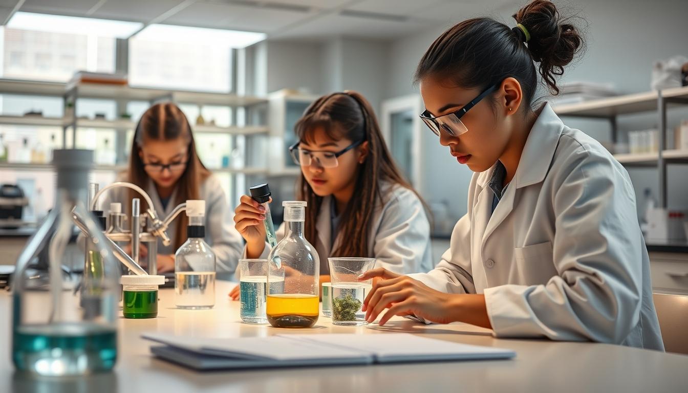 Student using a study guide to organize academic notes